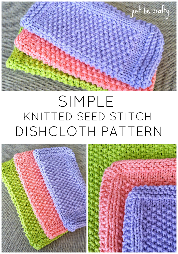 Seed Stitch Dishcloth Pattern