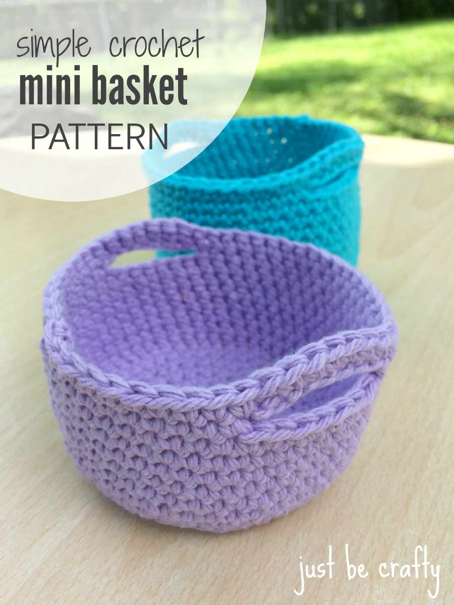 Simple Crochet Mini Basket Pattern - Free Pattern by Just 