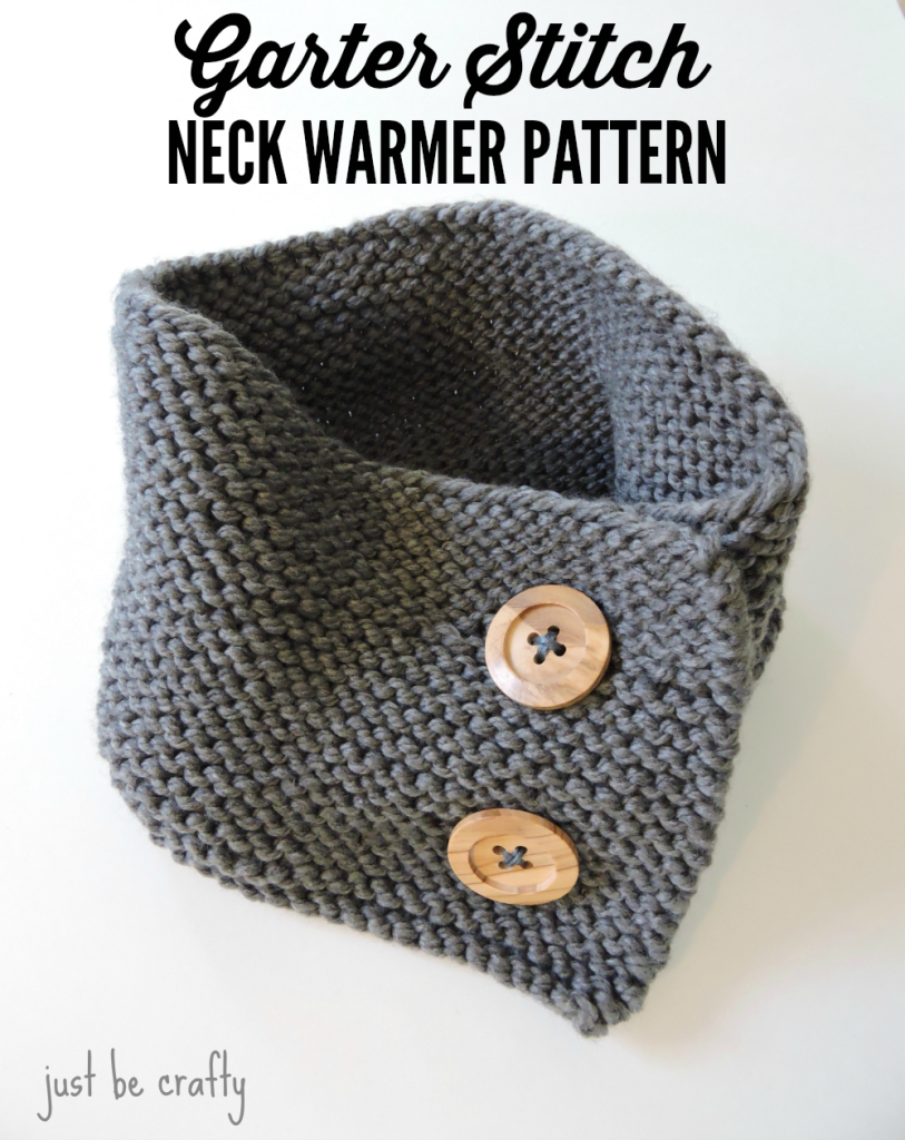 Garter Stitch Button-up Neck Warmer - Just Be Crafty