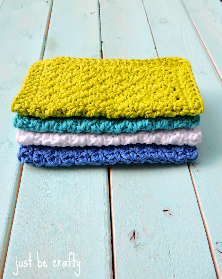 Crochet Textured Dishcloth Pattern - Free Pattern by Just Be Crafty