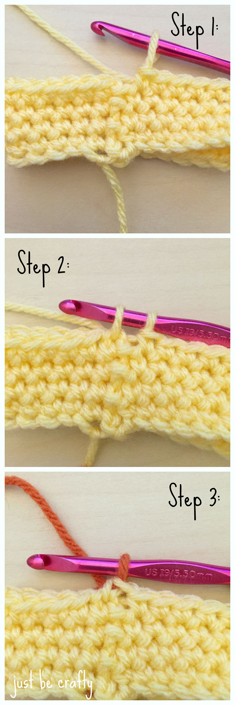How to easily change colors in crochet
