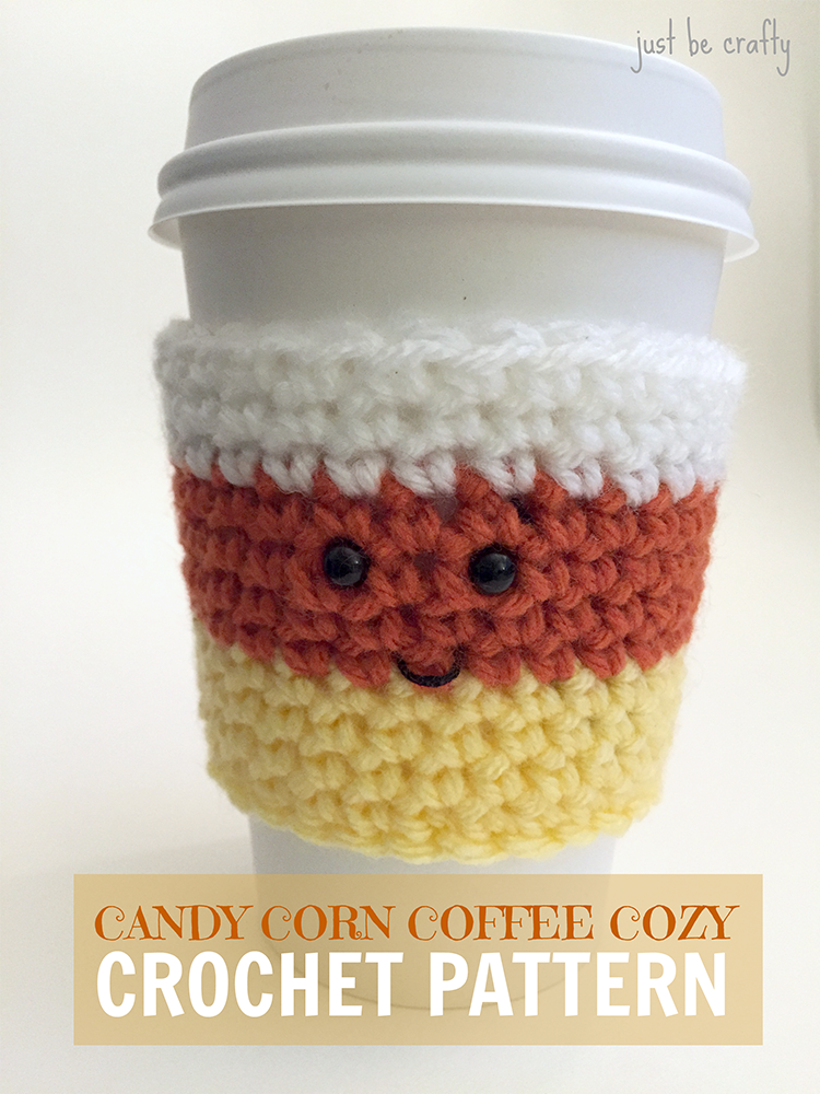 Candy Corn Coffee Cozy Pattern