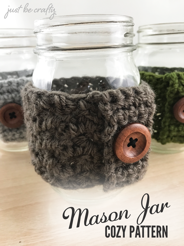 Crochet Mason Jar Cozy Pattern; Mason Jar Cozy; Free Crochet Pattern