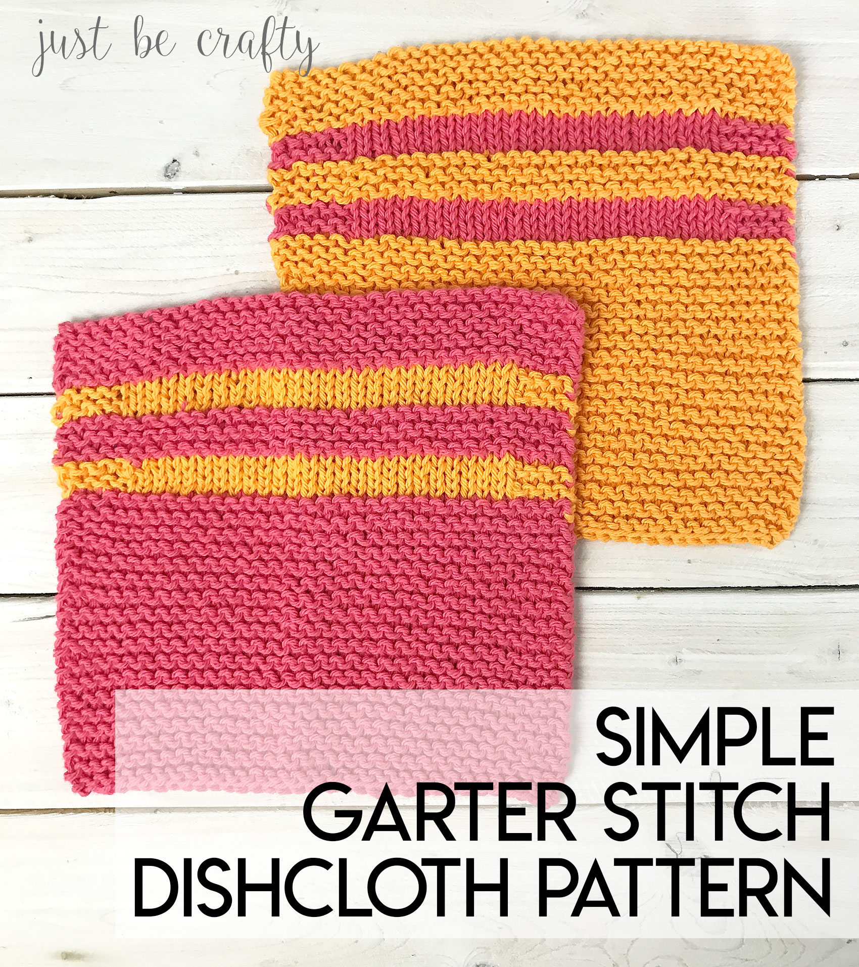 Simple Garter Stitch Dishcloth Pattern