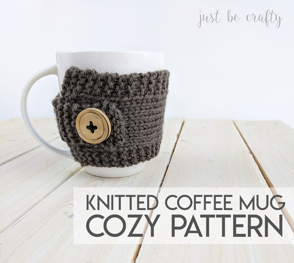 Knitted Coffee Mug Cozy Pattern - Free pattern by Just Be Crafty