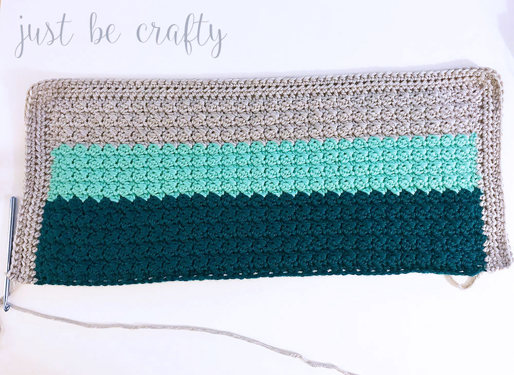 Mint Color Block Crochet Cowl