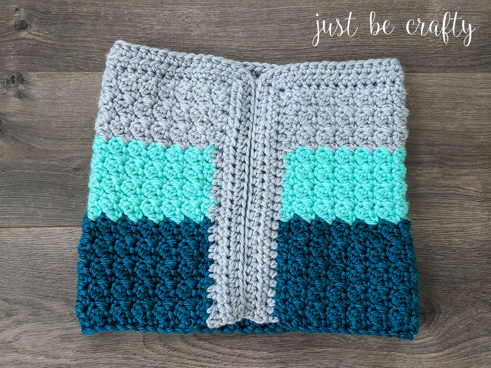 Mint Color Block Crochet Cowl