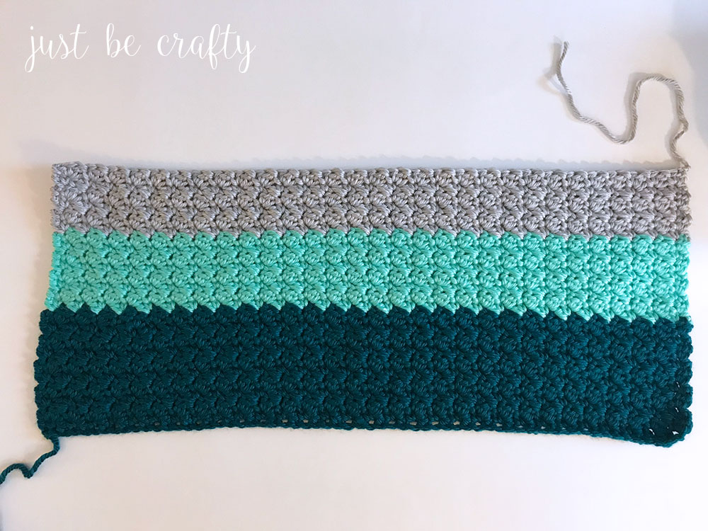 Mint Color Block Crochet Cowl