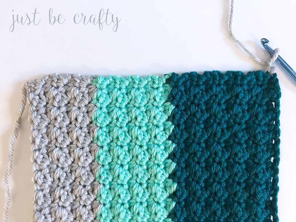 Mint Color Block Crochet Cowl