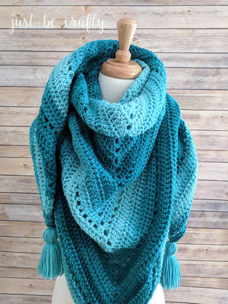 Crochet Triangle Shawl Pattern - Free Crochet Pattern by Just Be Crafty