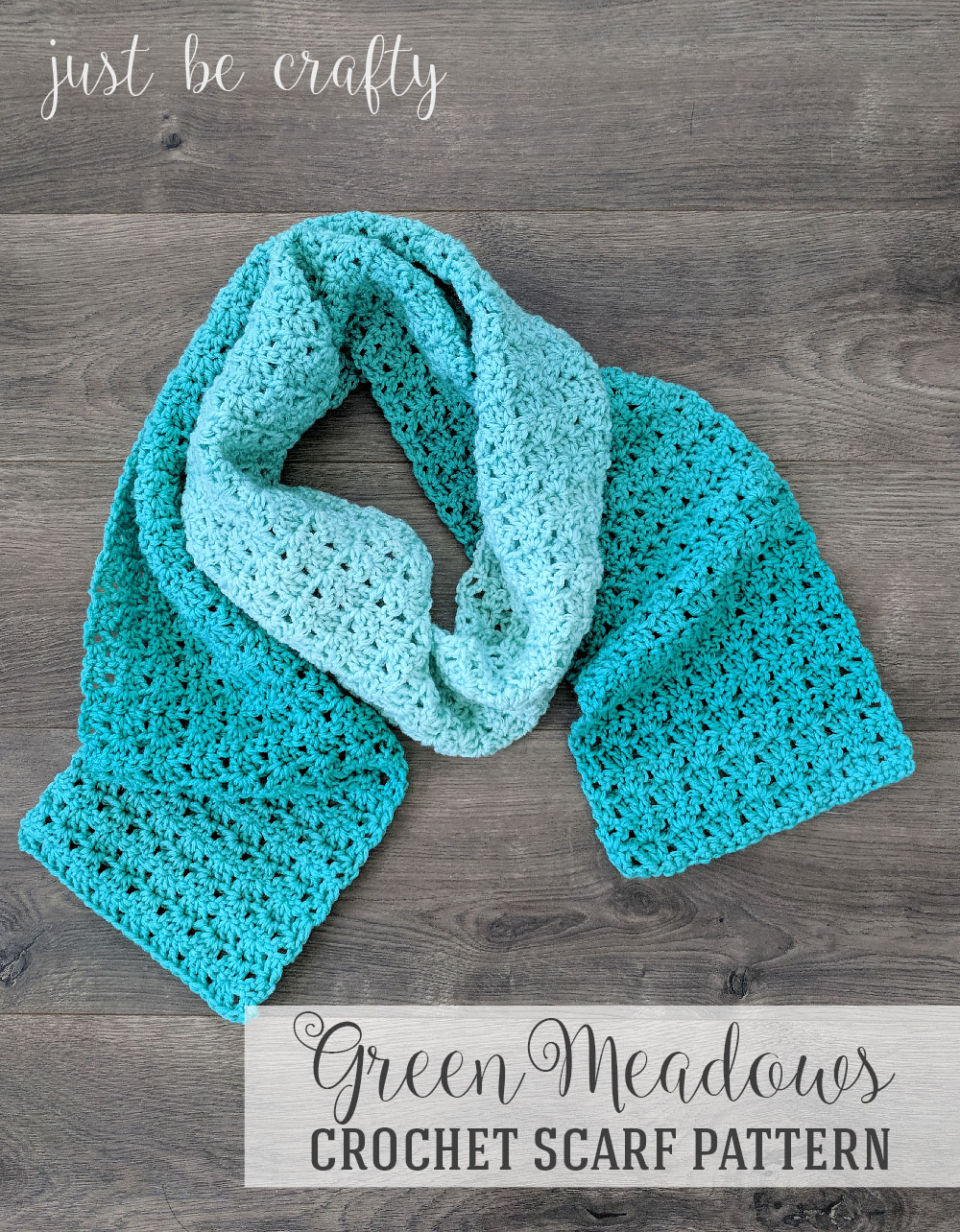 Green Meadows Crochet Scarf Pattern | Free Crochet Pattern by Just Be Crafty