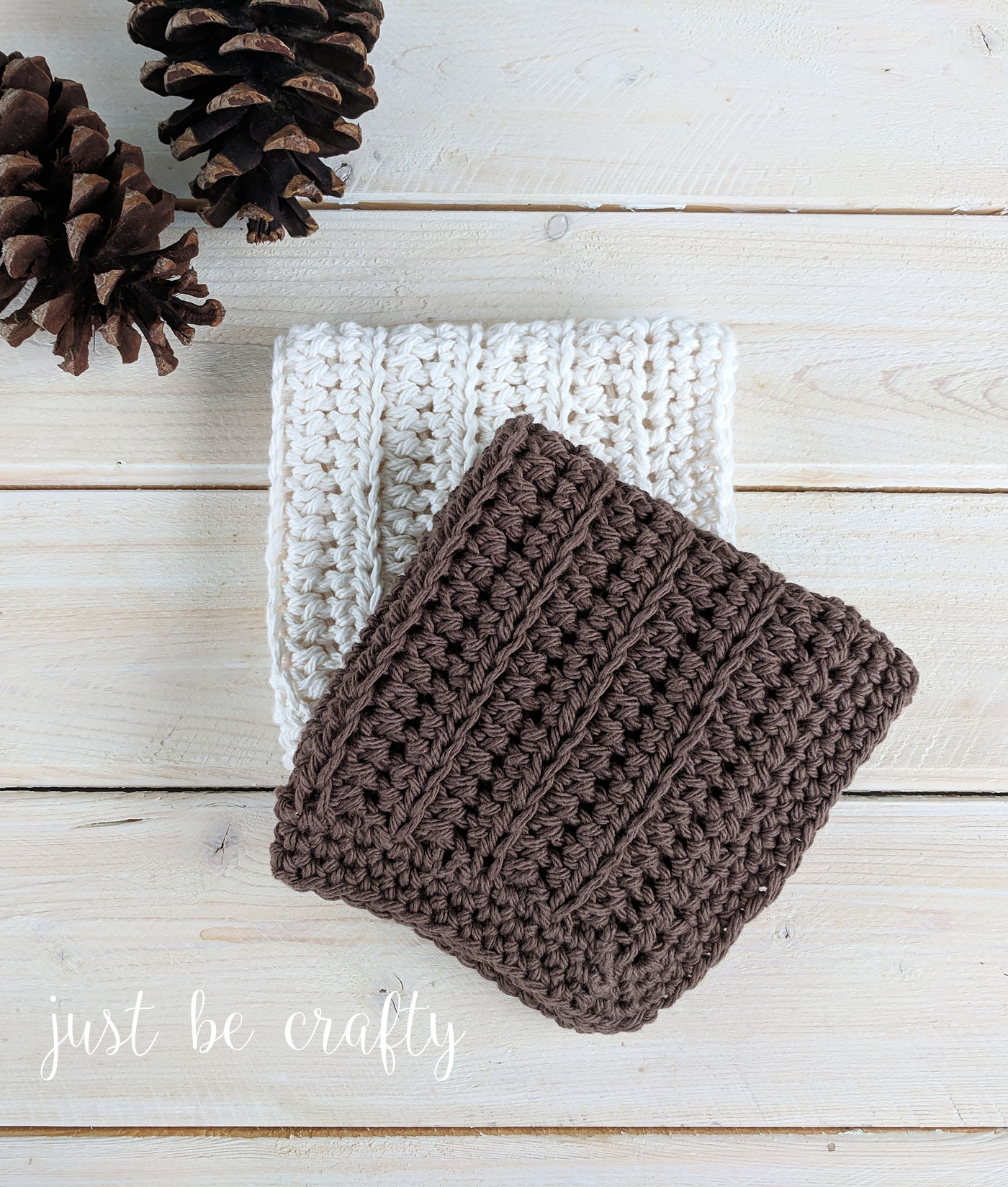 Woodland Cottage Crochet Dishcloth Pattern - Just Be Crafty
