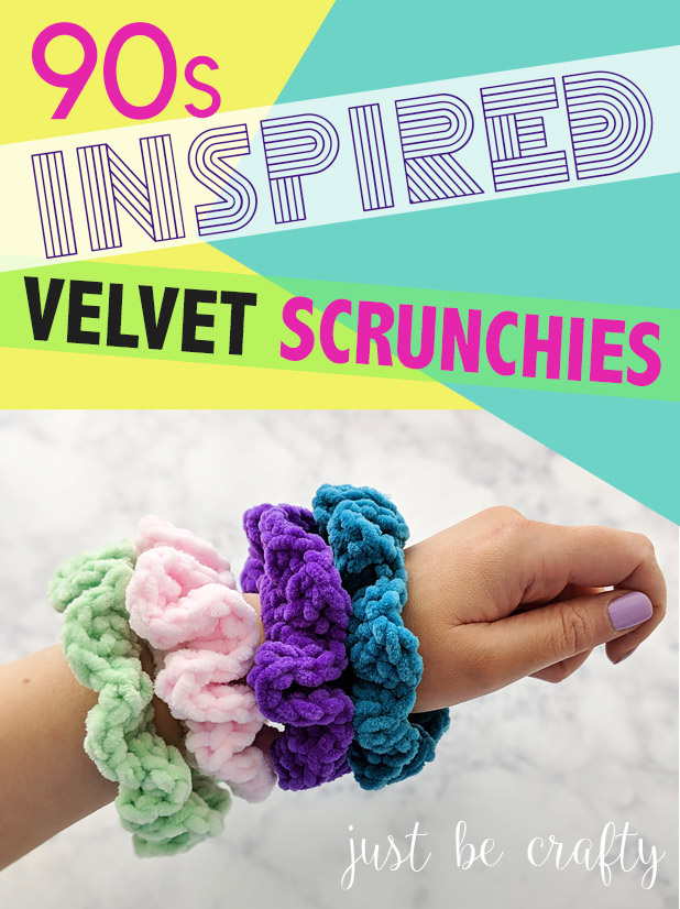 90s Inspired Velvet Scrunchies - Free Pattern