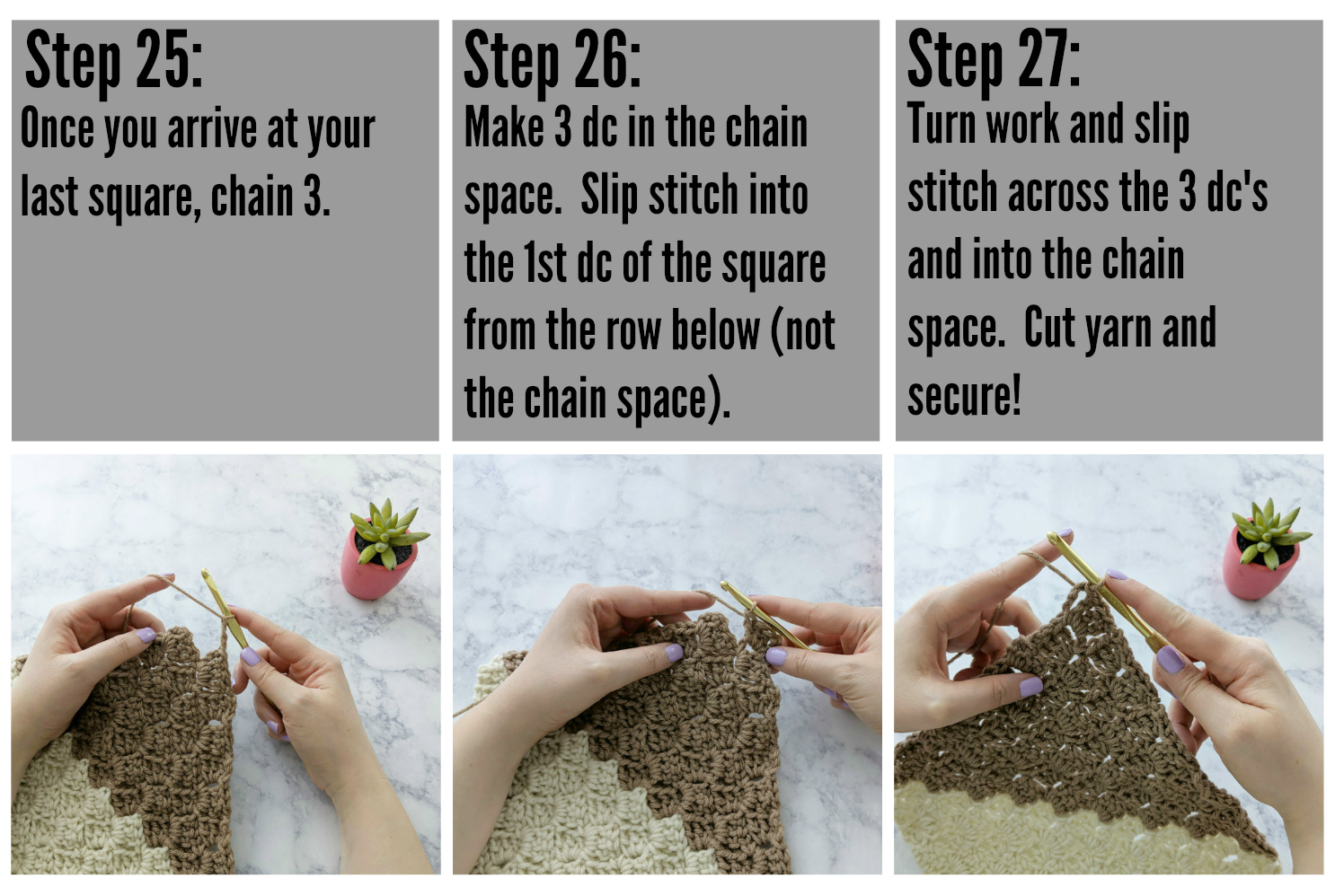 Crochet Afghan Quilt: C2C Square Tutorial