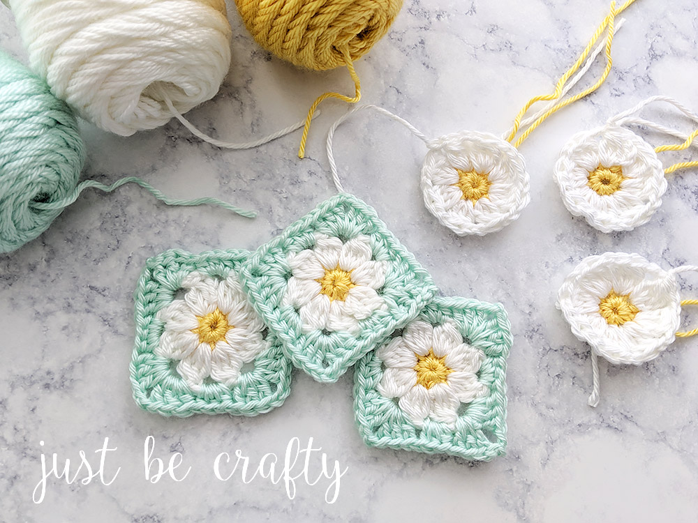 Daisy square crochet sale