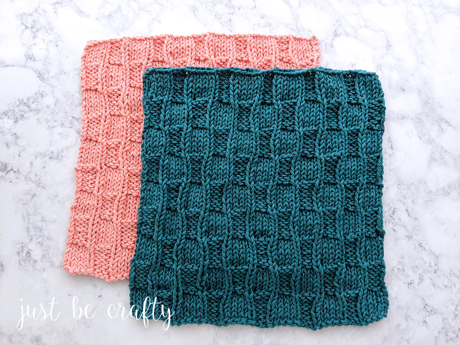 Checkered Waves Knitted Dishcloth Pattern