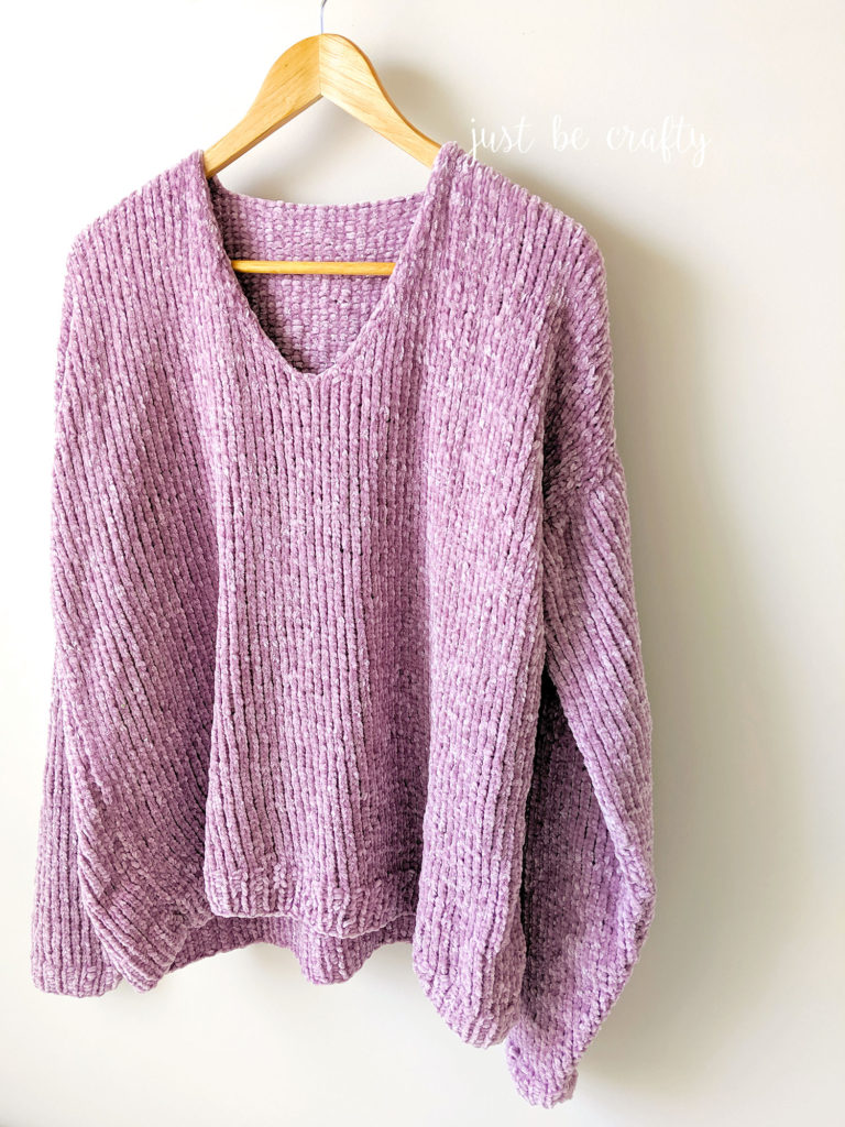 Velvet Slouchy V-Neck Sweater