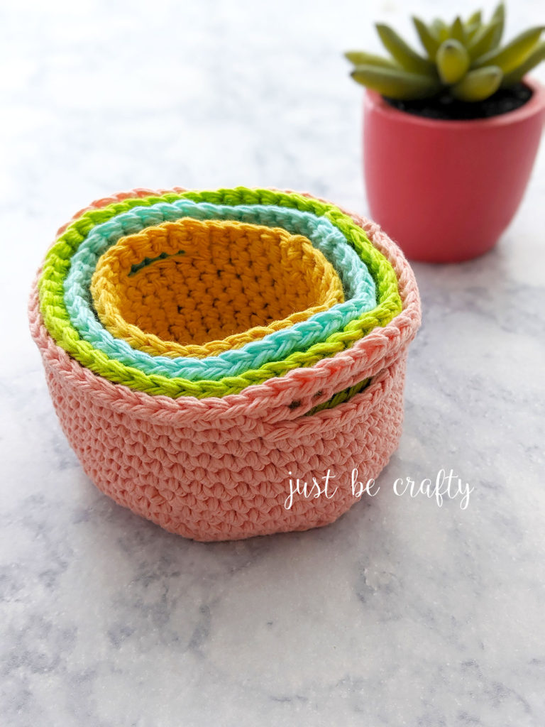 Crochet Nesting Mini Basket Tutorial
