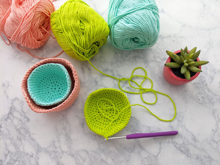 Crochet Nesting Mini Basket Set Tutorial