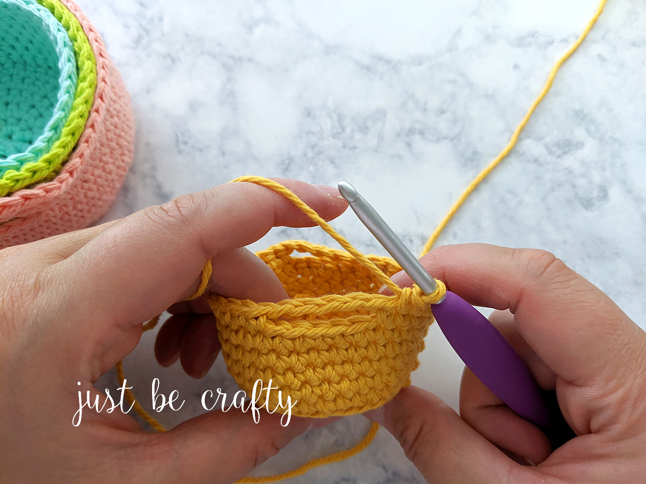 Crochet Nesting Mini Basket Tutorial