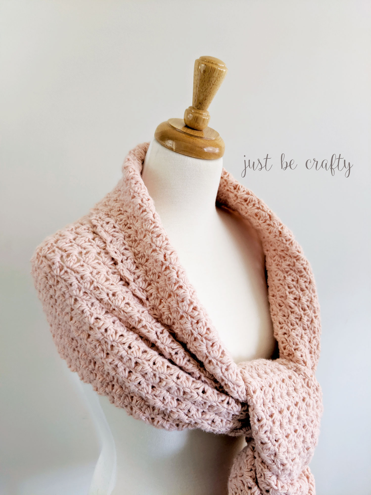 Shimmer Crochet Scarf - Free Pattern by Just Be Crafty