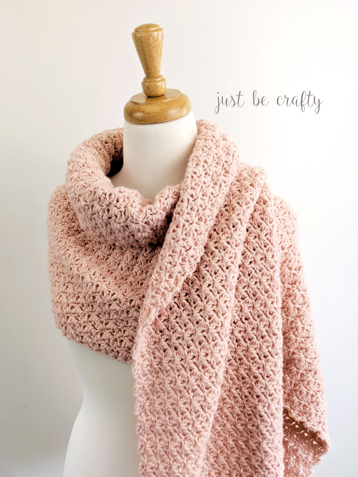 Shimmer Crochet Scarf - Free Pattern by Just Be Crafty