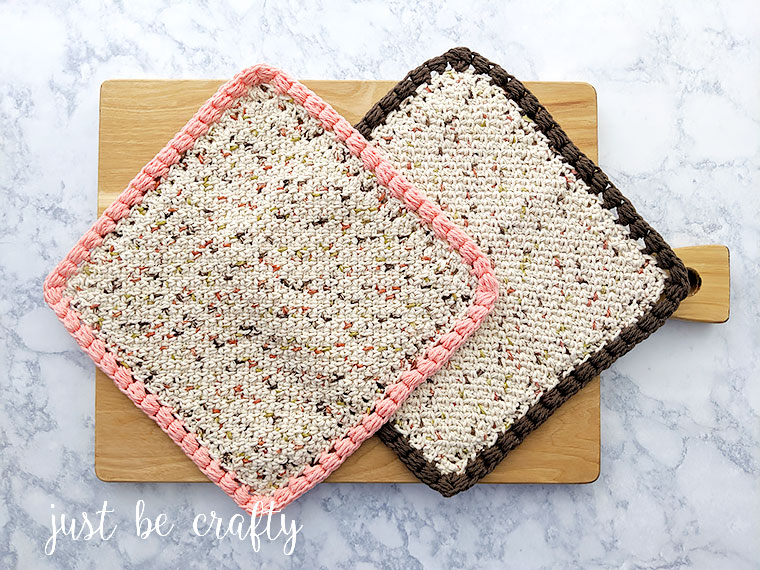 Harvest Table Crochet Dishcloth | Free crochet pattern and video tutorial by Just Be Crafty