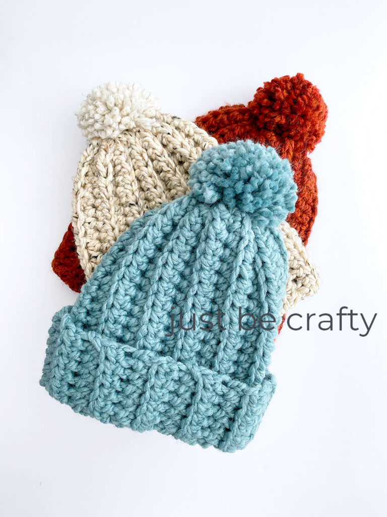 Crochet Chunky Hat Pattern - Free Pattern And Tutorial By Just Be Crafty