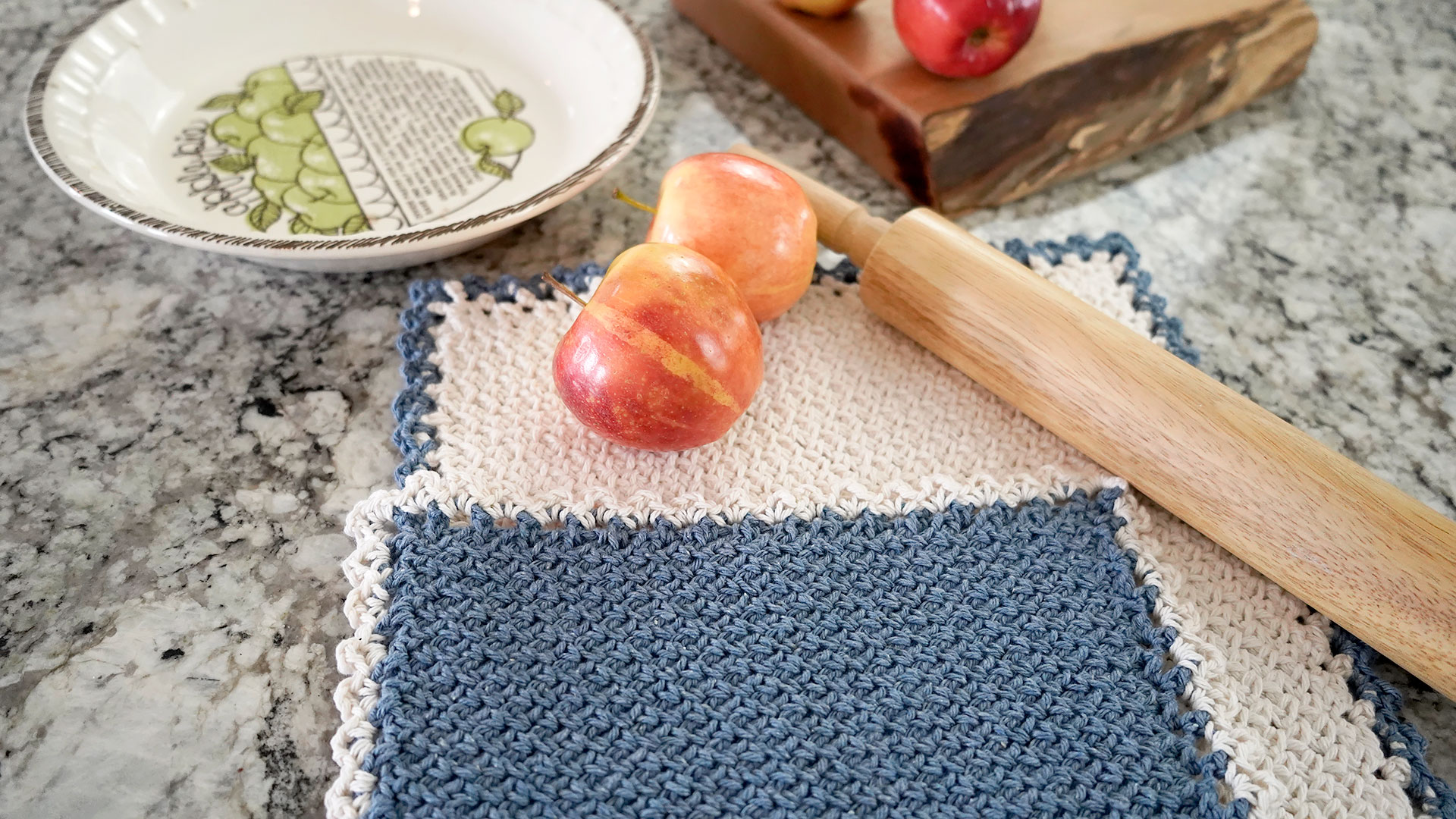 Farmhouse Crochet Tea Towel Holder