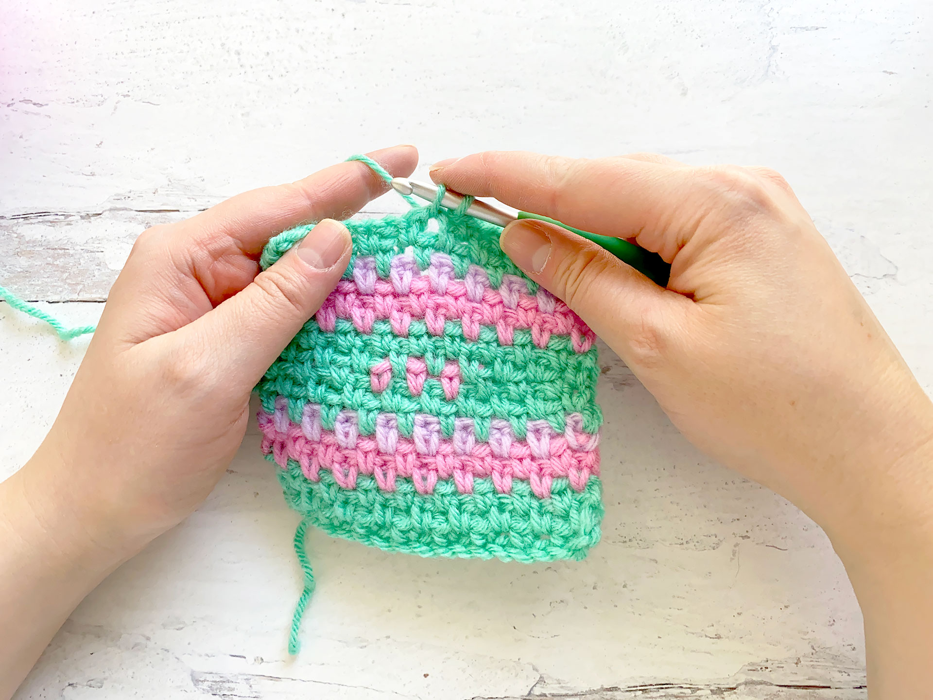 Moss stitch tutorial