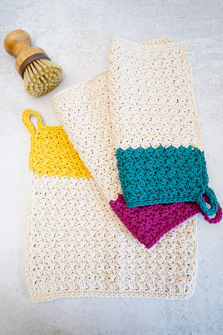 Crochet Dishcloth With Loop