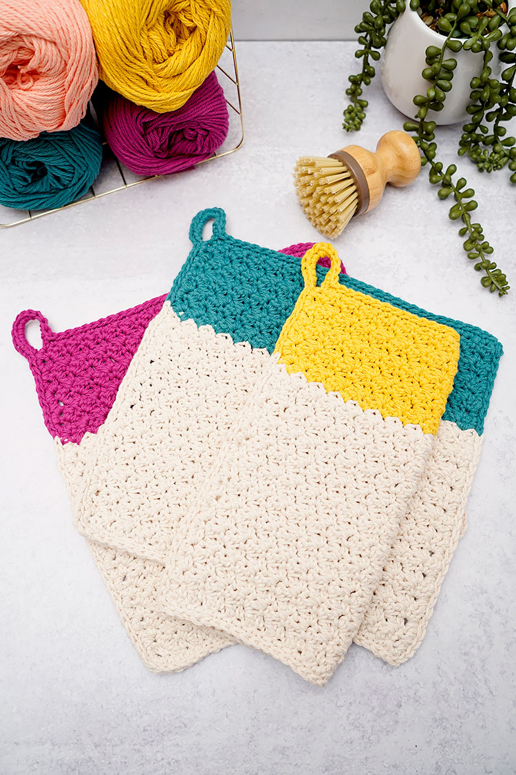 Crochet Dishcloth With Loop