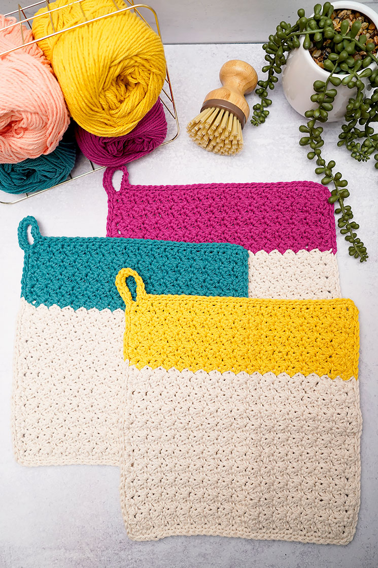 Crochet Dishcloth With Loop