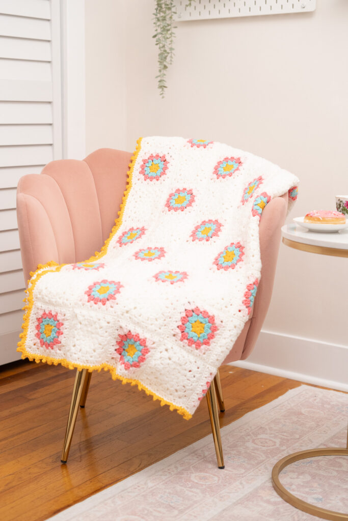 Raspberry Sprinkle Granny Square Blanket
