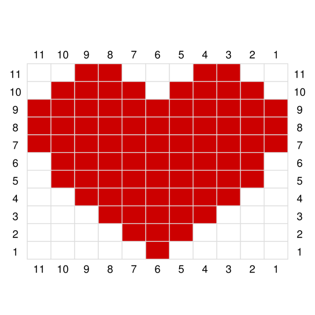 heart chart for duplicate stitch