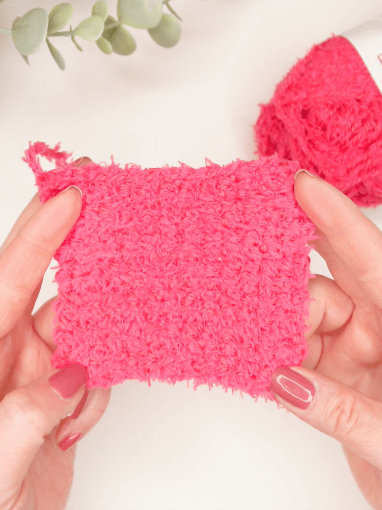crocheted swatch of premier just yarn teddy