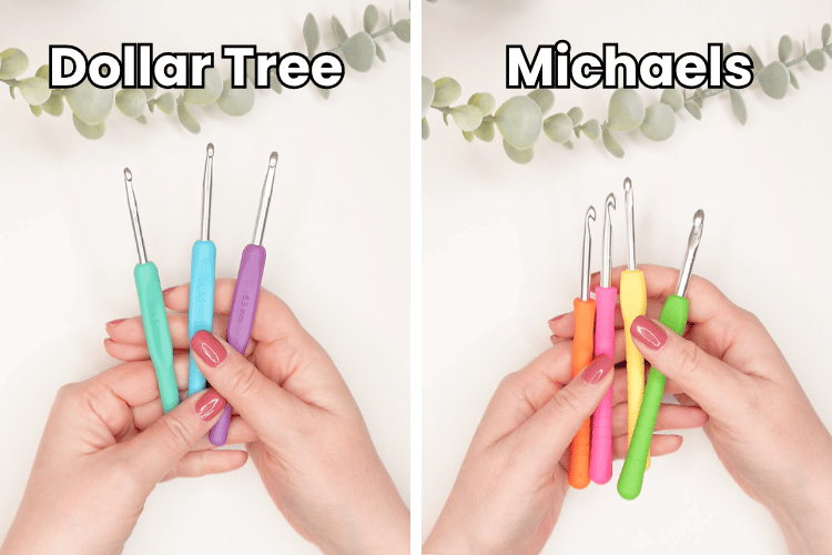 dollar tree vs michaels crochet hooks comparison